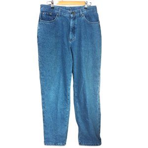 L.L. Bean Vintage 90s Flannel Lined Snowflake Print High Rise Jeans Size 16 MT